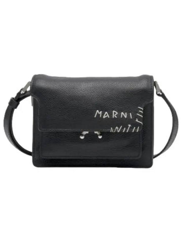 Mini Trunk Soft Shoulder Bag Black - MARNI - BALAAN 1