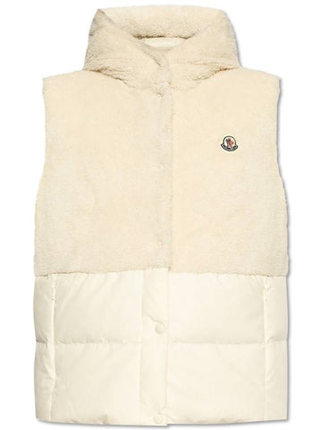 Moncler Hooded Vest Floy, Women's, Cream - MONCLER - BALAAN 1