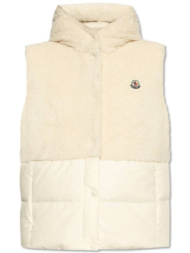 Moncler Hooded Vest Floy, Women's, Cream - MONCLER - BALAAN 1