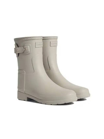 Refined eyelet buckle short rain boots skimming stone WFS2299RMASNE - HUNTER - BALAAN 1