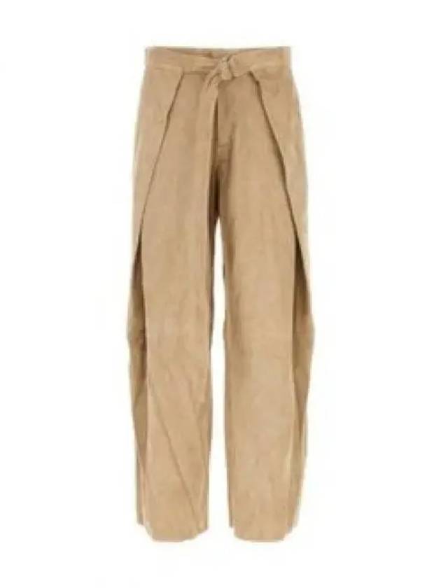 Suede Belt Strap Slacks Beige - AMI - BALAAN 2