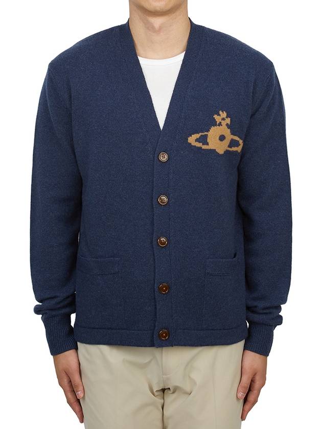 Alex Sphere Intarsia Cardigan Blue - VIVIENNE WESTWOOD - BALAAN 2