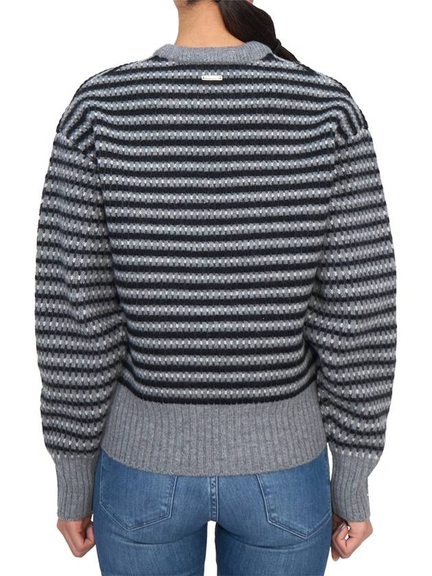 Striped Jacquard Wool Knit Top Grey - JW ANDERSON - BALAAN 6