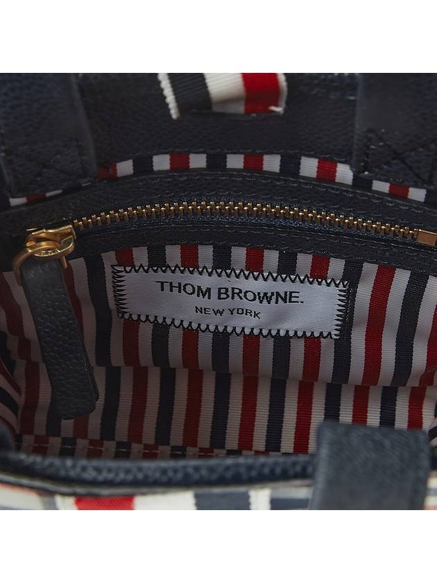 Webbing Striped Gingham Wool Seersucker Mini Tote Bag - THOM BROWNE - BALAAN 11