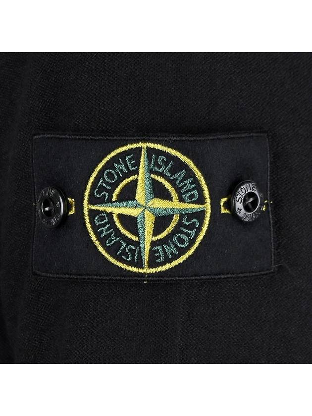 Logo Patch Zip Up Hoodie Black - STONE ISLAND - BALAAN 7