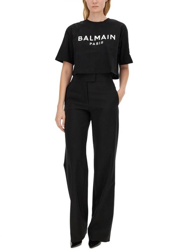 Logo Print Boxy Short Sleeve T-Shirt Black - BALMAIN - BALAAN 5