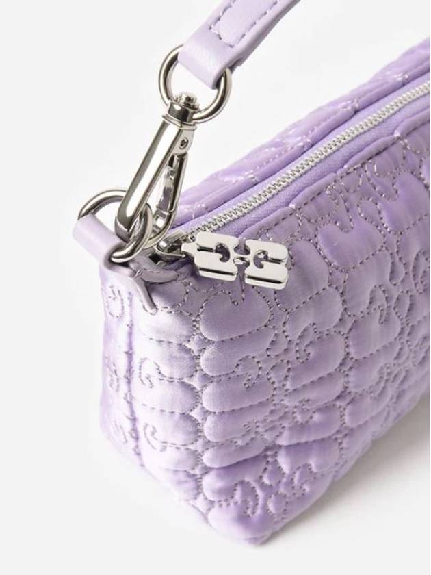 Small butterfly pouch satin bag lilac - GANNI - BALAAN 5