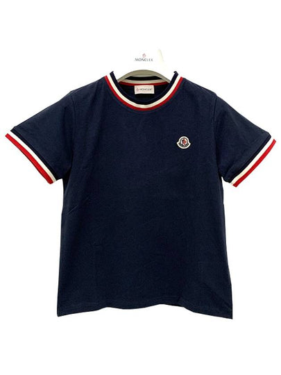 Kids Logo Patch Three Stripe Lining Short Sleeve T Shirt 12Y 14Y Navy 8C00023 83092 778 - MONCLER - BALAAN 2