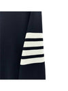 4 Bar Armband Milano Stitch Knit Top Navy - THOM BROWNE - BALAAN 5