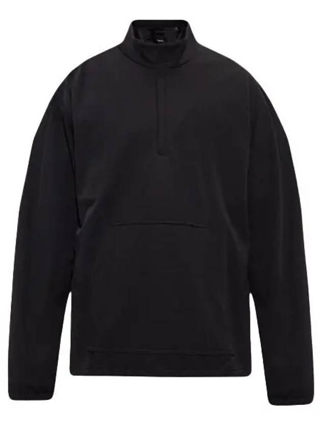 Rib Half-Zip Trainer Knit Top Black - THEORY - BALAAN 2