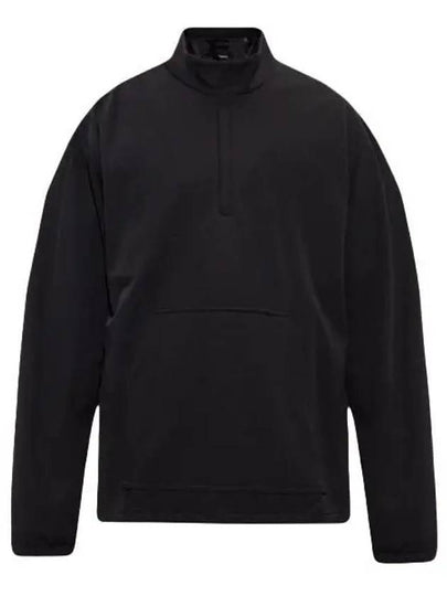 Rib Half-Zip Trainer Knit Top Black - THEORY - BALAAN 2