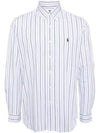 Embroidered Pony Logo Striped Long Sleeve Shirt Blue White - POLO RALPH LAUREN - BALAAN 2