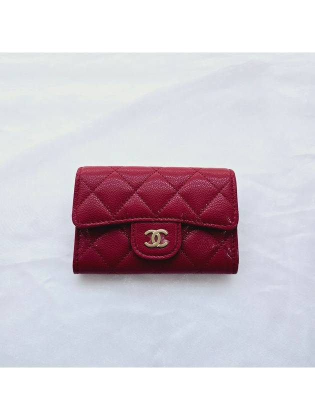 Classic Tok Zipper Card Wallet Red Caviar AP4096 - CHANEL - BALAAN 3