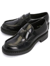 Chocolate Brushed Leather Loafers Black - PRADA - BALAAN 2