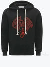 Slogan Embossed Hoodie Black - JW ANDERSON - BALAAN 2