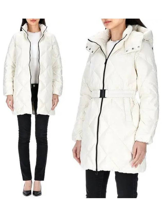 Women s Goose Down Long Padded Conza Hood Detachable Diamond Quilted Jacket VDDJ95636 BGL - DUVETICA - BALAAN 2