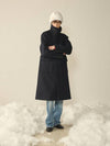 Oversized Out Pocket Felt Mac Coat Navy - KINETO - BALAAN 2