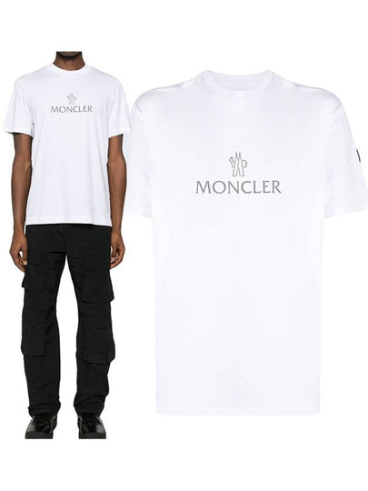 Logo Cotton Short Sleeve T-Shirt White - MONCLER - BALAAN 2