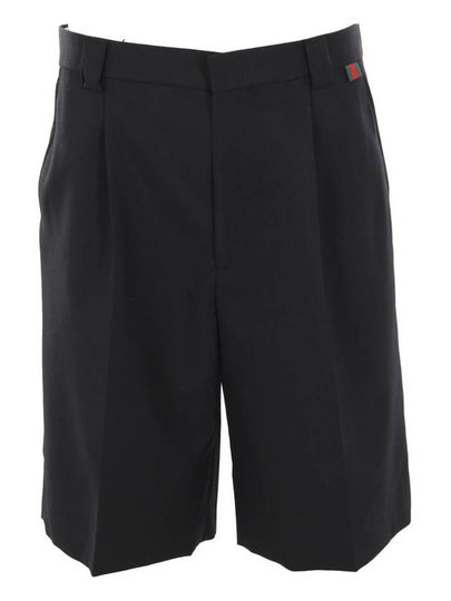 Web Wool Blend Shorts Black - GUCCI - BALAAN 2