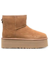 Classic Mini Platform Suede Winter Boots Chestnut - UGG - BALAAN.