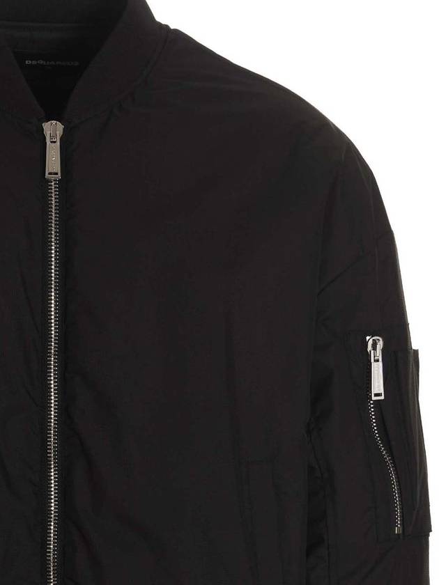 D2 On The Wave Rob Shoulder Bomber Jacket Black - DSQUARED2 - BALAAN 4