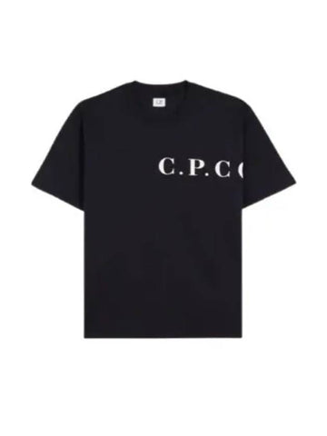 Jersey Front Back Logo Short Sleeve T-Shirt Black - CP COMPANY - BALAAN 1