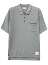 RWB Pocket Interlock Cotton Short Sleeve Polo Shirt Grey - THOM BROWNE - BALAAN 2