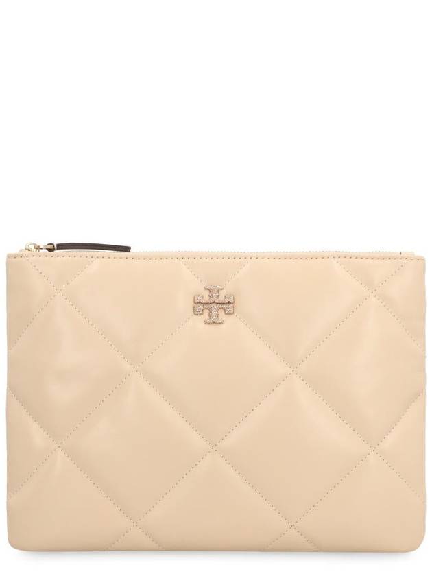 Kira Quilted Clutch Bag Beige - TORY BURCH - BALAAN 2