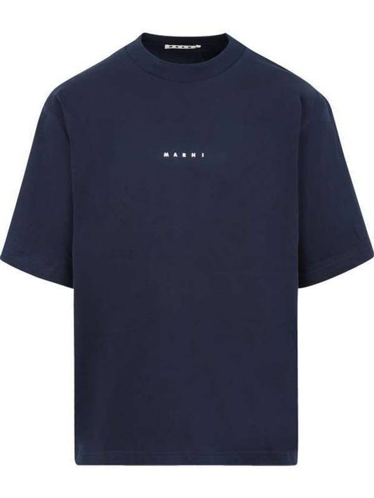 logo printing jersey short sleeve t-shirt navy - MARNI - BALAAN 1