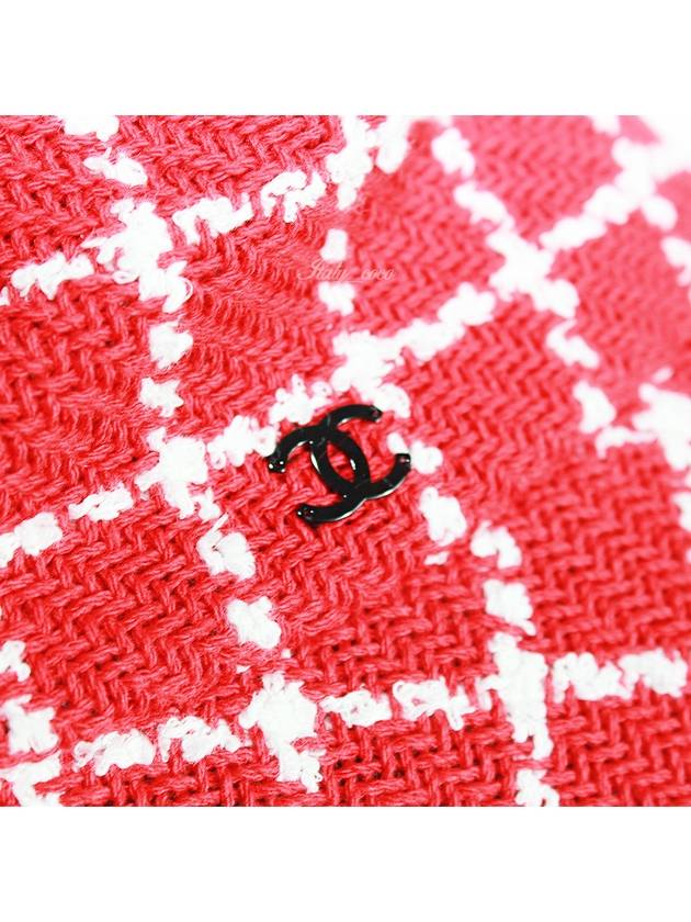 23C Check Tweed Bucket Hat Red AA8841 - CHANEL - BALAAN 7