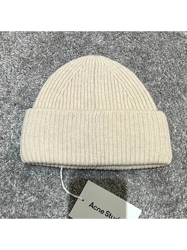 Small Face Logo Beanie Oatmeal Melange - ACNE STUDIOS - BALAAN 4