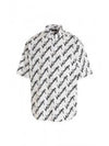 all-over logo print oversized short-sleeved shirt white - BALENCIAGA - BALAAN 2