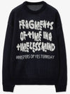 Timeless jacquard lettering knit navy white - BLONDNINE - BALAAN 5