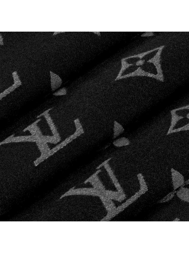 Monogram Wool Scarf Black - LOUIS VUITTON - BALAAN 4