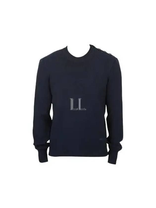 Crew Neck Knit Top Navy - AMI - BALAAN 2