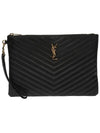 Gold Monogram Matelasse Clutch Bag Black - SAINT LAURENT - BALAAN 2