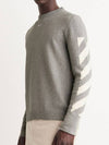 Diag Arrow Crewneck Knit Top Light Grey - OFF WHITE - BALAAN 2