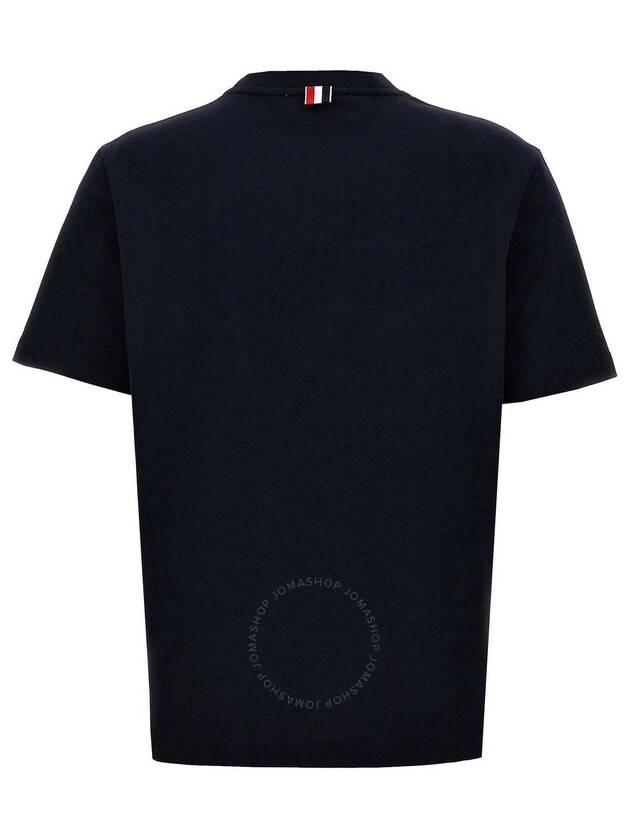 Festive Jersey Button Hector Short Sleeve T Shirt Navy - THOM BROWNE - BALAAN 3