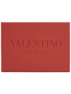 V Logo Signature Calfskin Card Wallet Grey - VALENTINO - BALAAN 8