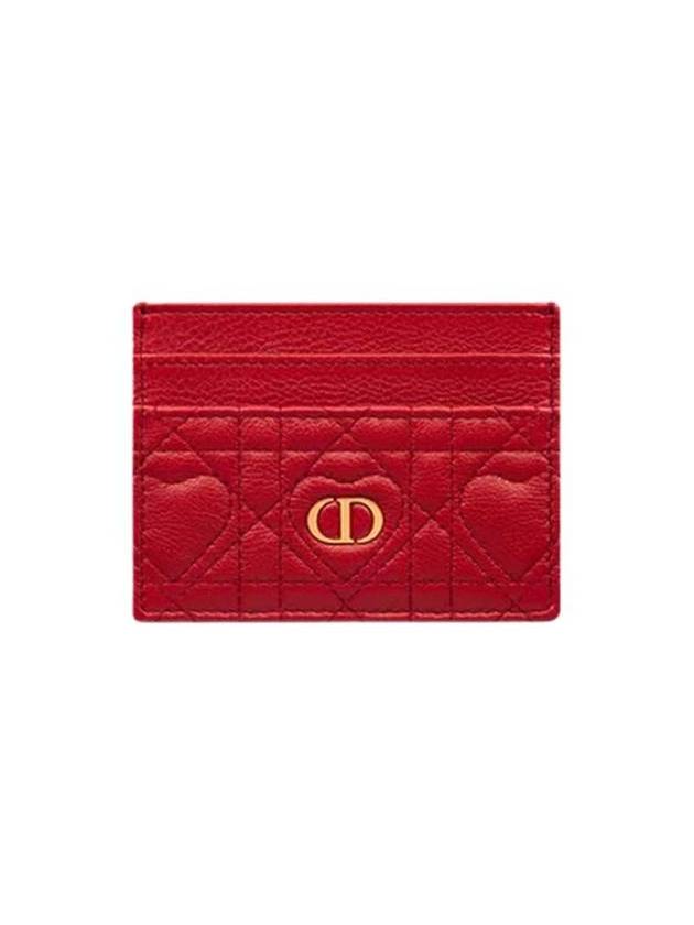 Caro Heart Motif Cannage Five Slot Card Wallet Red - DIOR - BALAAN 1