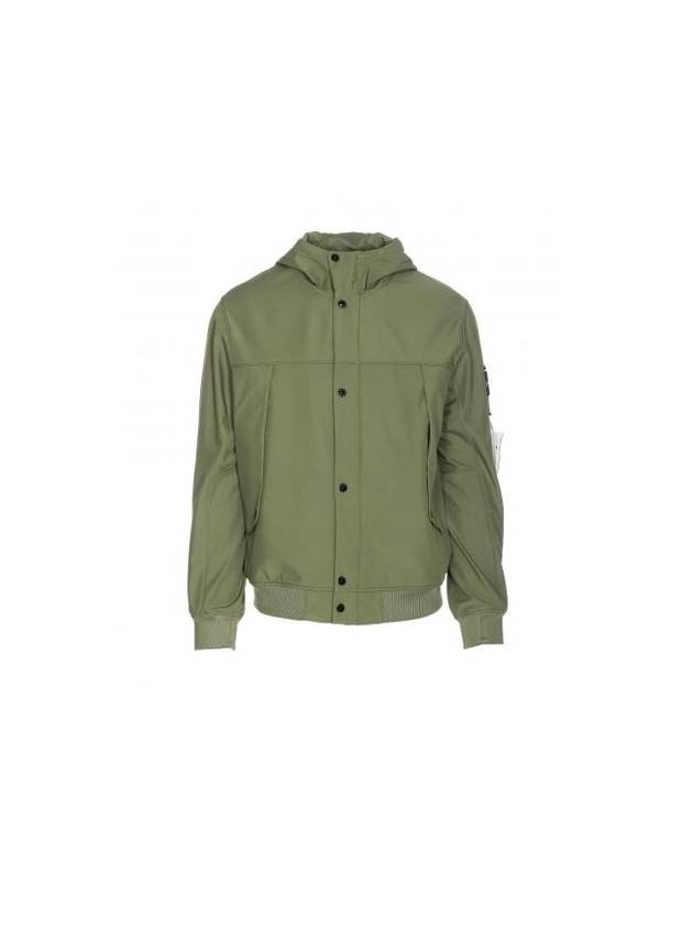 Light Soft Shell R E Dye Technology In Recycled Polyester Hooded Jacket Green - STONE ISLAND - BALAAN 1