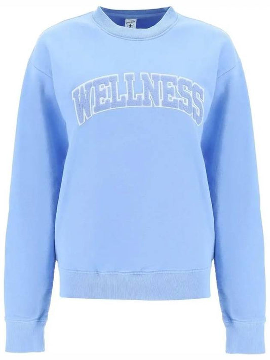 Wellness Crew Neck Cotton Sweatshirt Light Blue - SPORTY & RICH - BALAAN 2