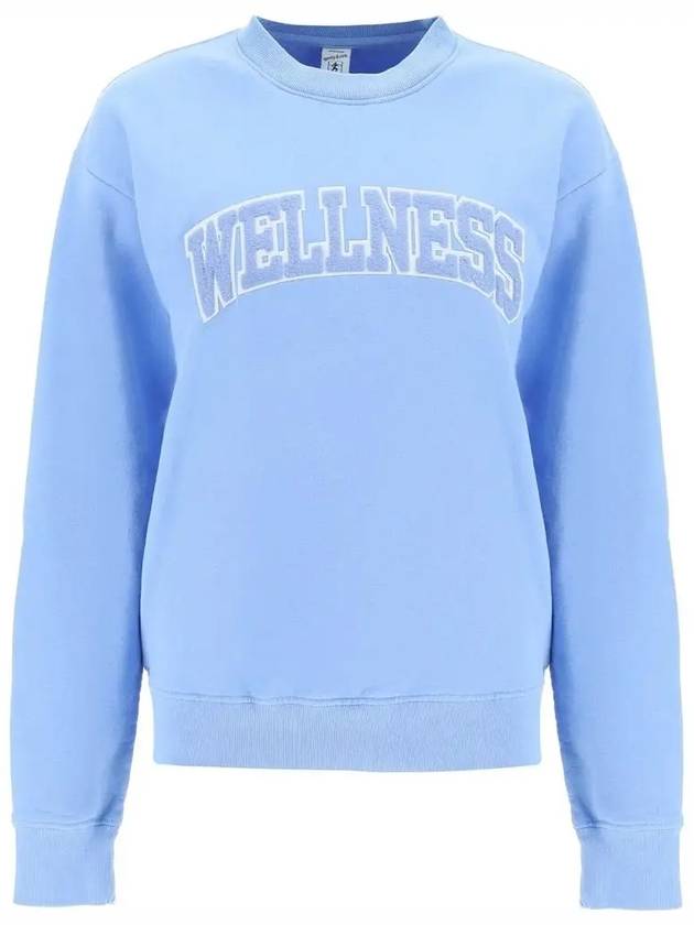 Wellness Crew Neck Cotton Sweatshirt Light Blue - SPORTY & RICH - BALAAN 3