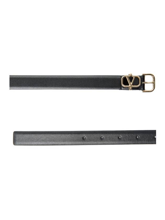 V Logo Leather Belt Black - VALENTINO - BALAAN 3