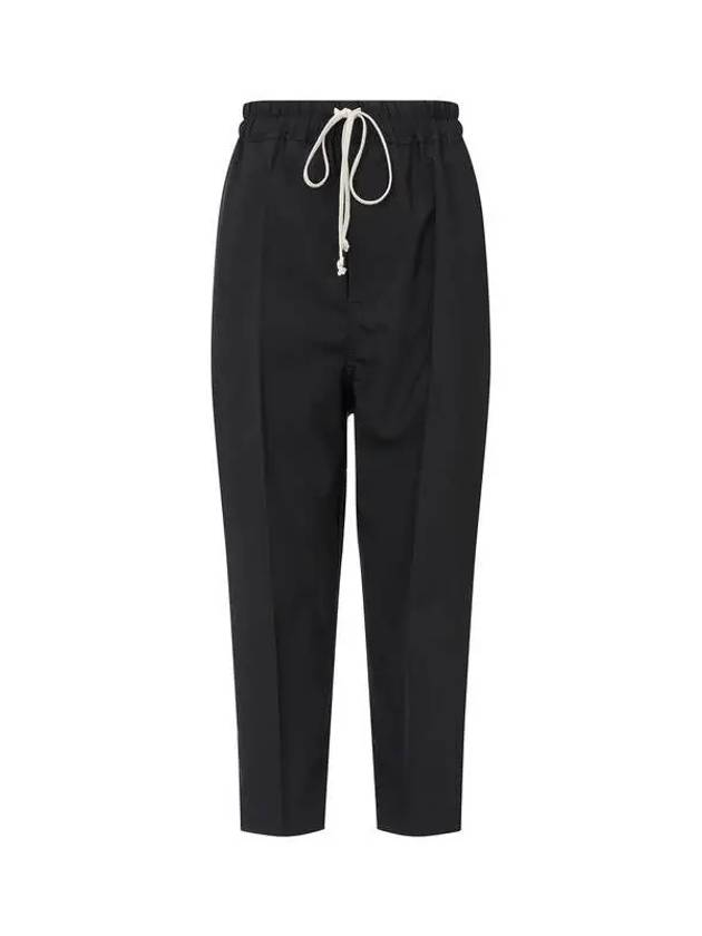 WOMEN Cropped Wool Baggy Pants Black - RICK OWENS - BALAAN 1