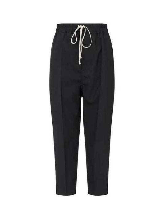 WOMEN Cropped Wool Baggy Pants Black - RICK OWENS - BALAAN 1