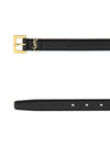 Monogram Square Leather Belt Black - SAINT LAURENT - BALAAN 3