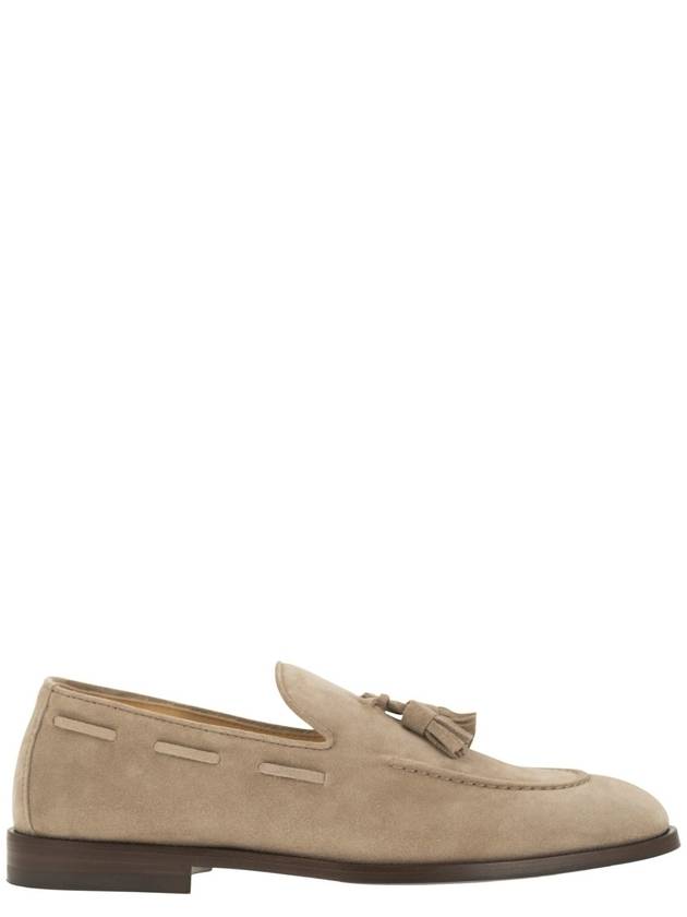 Tassel Detail Suede Loafers Beige - BRUNELLO CUCINELLI - BALAAN 2