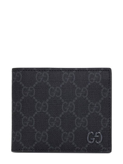 GG Supreme Grey Interior Bifold Half Wallet Black - GUCCI - BALAAN 2