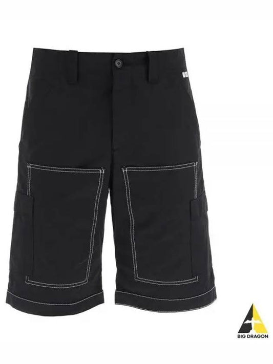 Stitched logo embroidered cargo shorts 3440MB09X 237012 99 - MSGM - BALAAN 2